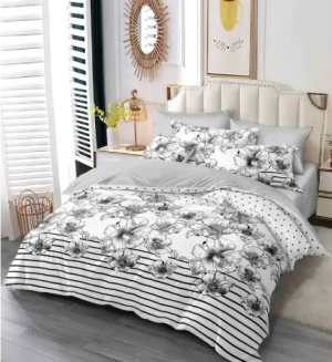 Bračna posteljina sa cvjetnim uzorkom